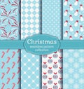 Christmas seamless patterns. Vector set. Royalty Free Stock Photo