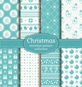 Christmas seamless patterns. Vector set. Royalty Free Stock Photo