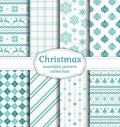 Christmas seamless patterns. Vector set.