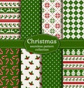 Christmas seamless patterns. Vector set.