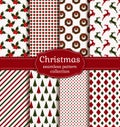 Christmas seamless patterns. Vector set. Royalty Free Stock Photo