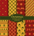 Christmas seamless patterns. Vector set. Royalty Free Stock Photo