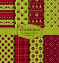 Christmas seamless patterns. Vector set. Royalty Free Stock Photo