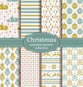 Christmas seamless patterns. Vector set. Royalty Free Stock Photo