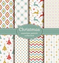 Christmas seamless patterns. Vector set. Royalty Free Stock Photo