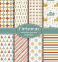 Christmas seamless patterns. Vector set. Royalty Free Stock Photo