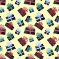 Christmas seamless present pattern for new year gifts and birthday fabrics and notebooks and kids and wrapping paper