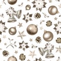 Christmas seamless silver background.