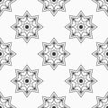 Christmas seamless snowflakes pattern. Holiday design. Vector monochrome background Royalty Free Stock Photo