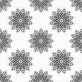 Christmas seamless snowflakes pattern. Holiday design. Vector monochrome background Royalty Free Stock Photo