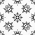 Christmas seamless snowflakes pattern. Holiday design. Vector monochrome background Royalty Free Stock Photo