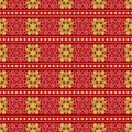 Christmas seamless wrapping paper - stars, flowers