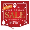 Christmas sale discount offer template free red background