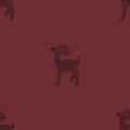 Vintage christmas deer seamless pattern with red background