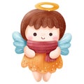 Christmas Series Cute Little Angel Illustration Royalty Free Stock Photo