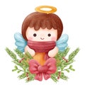 Christmas Series Cute Little Angel Illustration Royalty Free Stock Photo