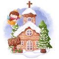 Christmas Series Cute Little Angel Illustration Royalty Free Stock Photo