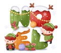 Christmas Series Santa Little Helper Illustration