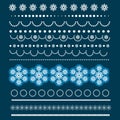 Christmas set of Borders with Snowflakes. Royalty Free Stock Photo