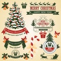 Christmas set of elements for design vector