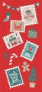 Christmas set with Christmas elements on stamps