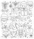 Christmas set icons pattern background Royalty Free Stock Photo