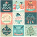 Christmas set - labels, emblems and other decorative elements. Royalty Free Stock Photo