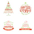 Christmas set of labels and emblems. Royalty Free Stock Photo