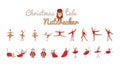 Christmas set with nutcracker, princess, Mouse King, sugar plum fairy, winter fairy. Holiday collection with cute