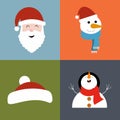 Christmas set of santa clause vector Royalty Free Stock Photo