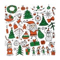 Christmas set, sketch for your design Royalty Free Stock Photo