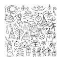 Christmas set, sketch for your design Royalty Free Stock Photo