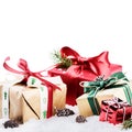Christmas setting with colorful presents Royalty Free Stock Photo