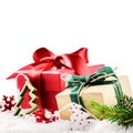 Christmas setting with colorful presents Royalty Free Stock Photo