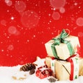 Christmas setting with colorful presents Royalty Free Stock Photo