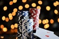 Christmas setting with poker chips Royalty Free Stock Photo