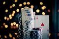 Christmas setting with poker chips Royalty Free Stock Photo