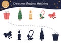 Christmas shadow matching activity for children.