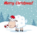 Christmas Sheep Cartoon Character