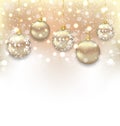 Christmas shimmering background with balls and copy space for yo