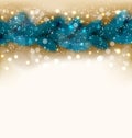 Christmas shimmering background with fir twigs, copy space for y