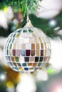 Christmas shiny toys balls on the tree for the new year holiday Royalty Free Stock Photo