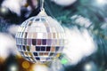 Christmas shiny toys balls on the tree for the new year holiday Royalty Free Stock Photo