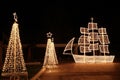 Christmas ship at night