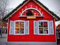 Christmas shop with double french windows