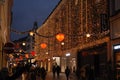 Christmas shopper enjoy christmas lights in Copenhagen