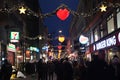 Christmas shoppers enjoy christmas lights in Copenhagen