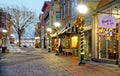 Christmas shopping area on urban pedestrian street