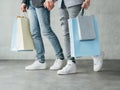 Christmas shopping couple casual leisure bags