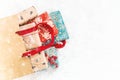 Christmas shopping gifts. Gifts in the package. Selective focus Royalty Free Stock Photo